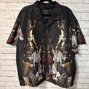 Men's Rebel Vengeance Renaissance Graphic Short Sleeve Shirt XXL Angels